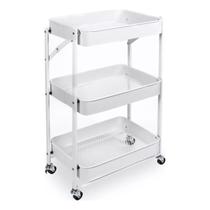 Carrinho Organizador Multiuso Dobrável de Ferro com Rodinhas