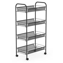 Carrinho Organizador Multiuso Fruteira 4 Prateleiras Em Aço Carrinho Organizador Multiuso Fruteira 4 Prateleiras Em Aço