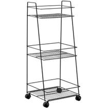 Carrinho Organizador Multiuso Guadalupe 3 Andares Metal com Rodinhas Preto Schmitt
