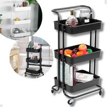 Carrinho Organizador Multiuso Rodas 3 Prateleiras Cozinha