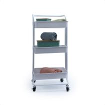 Carrinho Organizador Oikos Multiuso Com 3 Prateleiras Branca Carrinho Organizador Oikos Multiuso Com 3 Prateleiras Branca