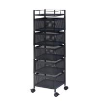 Carrinho Organizador Quadrado 5 Andares Giratório 360 Multiuso Ferro 3KAM Cor:Preto Carrinho Organizador Quadrado 5 Andares Giratório 360 Multiuso Ferro 3KAM Cor:Preto