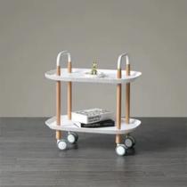 Carrinho Organizador Suporte Cozinha Sala Mesinha Prateleiras Estante Rack Apoio Branco Móvel