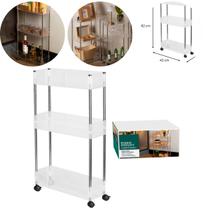 Carrinho Organizador Triplo Multiuso Acrílico Com Rodízio