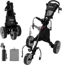 Carrinho para Bolsa de Golfe Tivor com 3 Rodas, Dobrável e Leve Carrinho para Bolsa de Golfe Tivor com 3 Rodas, Dobrável e Leve