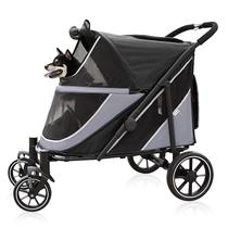 Carrinho para Cachorro Halitaa Grande Dobrável com Absorção de Impacto Cinza