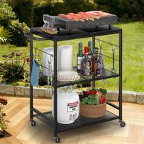 Carrinho para Churrasco DAOUTIME com 3 Níveis e Tampo Resistente à Ferrugem 60x40 cm Carrinho para Churrasco DAOUTIME com 3 Níveis e Tampo Resistente à Ferrugem 60x40 cm