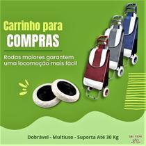 Carrinho Para Compras de Mercado Leve e Resistente Até 30Kg