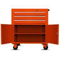 Carrinho para ferramentas com 3 gavetas e 2 portas (Laranja)