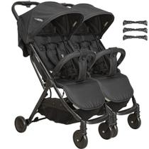 Carrinho para Gemeos Compacto Berço Passeio Kiddo Road Preto Carrinho para Gemeos Compacto Berço Passeio Kiddo Road Preto
