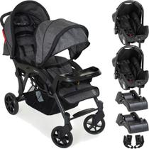 Carrinho para Gemeos Galzerano Doppio 2 Bebe Conforto 2 Bases