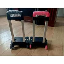 Carrinho Para Mochila Escolar Com Trava Universal Em Alumínio e Rosas De Silicone