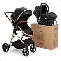 Carrinho Passeio Bebê Reversível Moisés Ts Trio Preto Gold