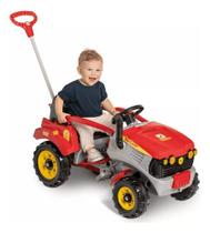 Carrinho Passeio De Pedal Infantil Trator Empurrador