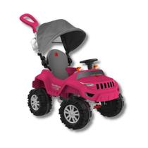 Carrinho passeio e pedal super banjipe reclinavel pink - bandeirante