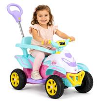 Carrinho Passeio Elétrico 6V Quadriciclo Infantil Com Empurrador Motoquinha Princesa - Unitoys Carrinho Passeio Elétrico 6V Quadriciclo Infantil Com Empurrador Motoquinha Princesa - Unitoys