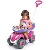 Carrinho Passeio Flores Infantil Pedal Motoca Buzina Hastes