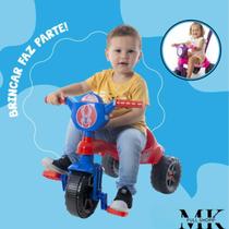 Carrinho Passeio Infantil Pedal Infantil Kemotoca com Haste Crianças Acompanha o Crescimento