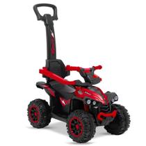Carrinho Passeio Mini Quadriciclo Infantil Brinquedo 2 Em 1 Com Empurrador Guarda Corpo Apoio Dos Pés Menino E Menina