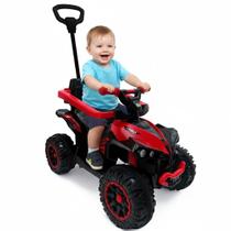 Carrinho Passeio Mini Quadriciclo Infantil Brinquedo 2 Em 1 Com Empurrador Guarda Corpo Apoio Dos Pés Menino E Menina