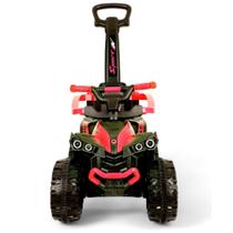 Carrinho Passeio Mini Quadriciclo Infantil Brinquedo 2 em 1 com Empurrador Guarda Corpo Apoio dos Pés Menino E Menina