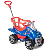 Carrinho Passeio Pedal Calesita Cross Legacy Azul 2 em 1 com Empurrador e Aro Protetor