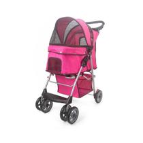 Carrinho Passeio Pet Cão Cachorro Gato Carregar Pequeno Porta Copo Transporte Mochila Viagem Rodinhas Dobrável Ventilação Compacto com Cesto Rosa Carrinho Passeio Pet Cão Cachorro Gato Carregar Pequeno Porta Copo Transporte Mochila Viagem Rodinhas Dobrável Ventilação Compacto com Cesto Rosa