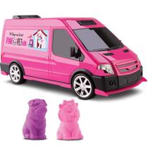 Carrinho Pet Shop C/ Cachorro E Gato Pink Pet Van - Omg Kids