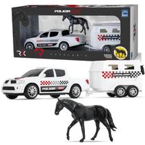 Carrinho Pick-Up Rx Policia Com Carreta E Cavalo - Roma - Roma Brinquedos