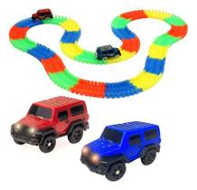 Carrinho Pista Trilha Maluca Flexivel 55 Peças Cor Colorido