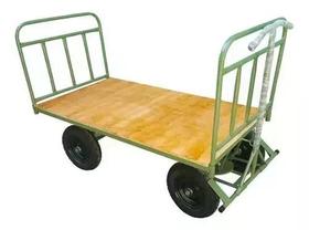 Carrinho plataforma assoalho de madeira com 2 abas carga 500kg Carrinho plataforma assoalho de madeira com 2 abas carga 500kg