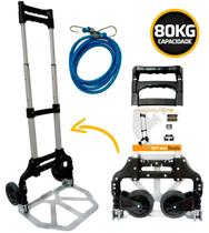 Carrinho Plataforma Duas Rodas Até 80kg Dobrável Pra Carga