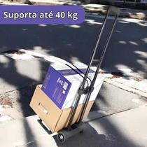 Carrinho Plataforma Mão Dobrável 2 Rodas 40kg Carga Multiuso Expedição Armazém Feira Comércio Elevador Compras Bagagens Carga Caixa Malas Bolsas