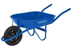 Carrinho Pneumático Com Caçamba 50 Litros Azul Tramontina