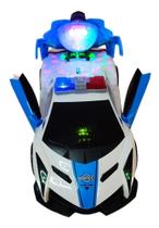 Carrinho Policia Anda Emite Luz Led E Som Gira 360 Abre Portas Bate e volta - Envio Rápido