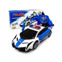 Carrinho Policia Emite Luz e Som Gira 360 Graus Carrinho Policia Emite Luz e Som Gira 360 Graus