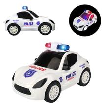 Carrinho Policia Infantil Som Luzes 3D Bate e Volta Brinquedo