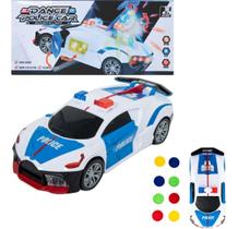 Carrinho Polícia Lança Disco, Globo Luz, Som, Sirene E Led Movimentos