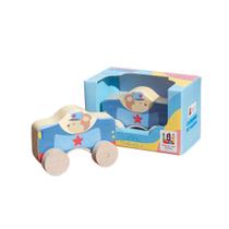 Carrinho Polícia Madeira Brinquedo Educativo Bebê Transportes - Fábrika dos sonhos