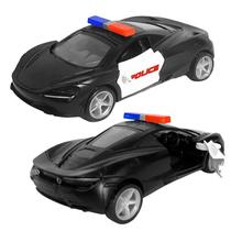 Carrinho Polícia Metal Fricção Ferrari Abrem Portas 1 Unidade - Toy King