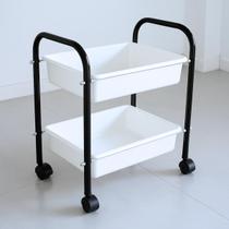 Carrinho Porta Esmalte, Auxiliar Salão Beleza Manicure Pedicure Estética - 2 Bandejas