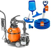 Carrinho portatil filtro f300 e bomba 1.4 com kit limpeza