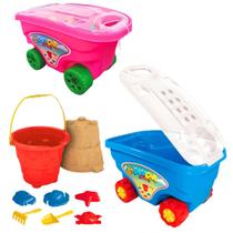 Carrinho Praia Com Acessórios Super Balde Forminhas Pazinha