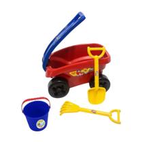 Carrinho praia Will Car Balde com Pá e Ancinho SimoToys