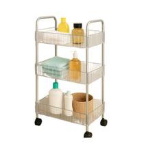 Carrinho Prateleira 3 Andares Com Rodas Em Acrílico Manicure/Esteticista Organização