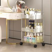 Carrinho Prateleira Móvel Organizadora 3 Andares Acrílico Portátil Resistente Carrinho Prateleira Móvel Organizadora 3 Andares Acrílico Portátil Resistente