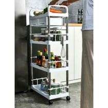 Carrinho Prateleira Organizadora Suporte Rodinha Multiuso Cozinha Banheiro Salão Rack Carrinho Prateleira Organizadora Suporte Rodinha Multiuso Cozinha Banheiro Salão Rack