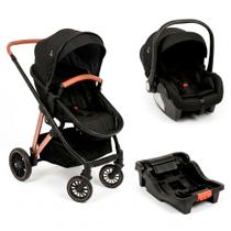 Carrinho Premium Baby + Bebê Conforto + Base Florence Black/Preto Carrinho Premium Baby + Bebê Conforto + Base Florence Black/Preto
