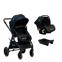 Carrinho Premium Baby Kansas Trio Bebê Conforto e Base Preto