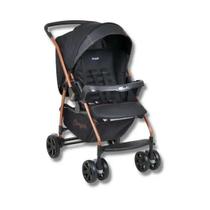 Carrinho Preto/Cobre Travel System de Bebê com Dispositivo de Retenção Crianças de até 15kg - Burigotto